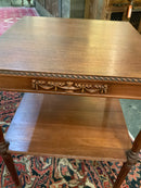 Vintage Castlewood Carved Mahogany Occasional Table