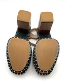 L'ARTISTE Beige Multi Floral Leather Block Heel "Go Get Em" Sandal 38