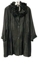 DAMEE Black Shimmer Pintuck Ruffle Collar L/S B/D Jacket