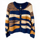 TRIBAL Navy/Rust/Tan Stripe L/S B/D Cardigan