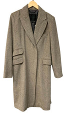 CALVIN KLEIN Collection Taupe Alpaca Wool Silk Blend Double Pocket  Coat