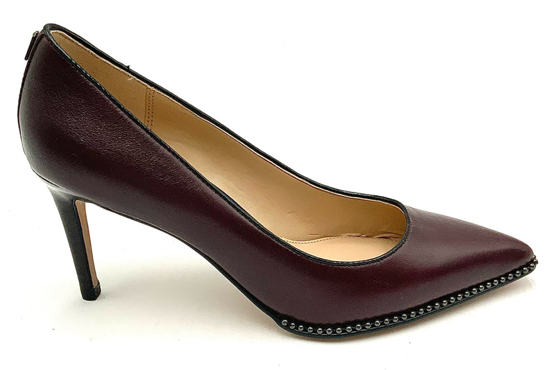 COACH Oxblood Lea Bead Chain Vonna Pointed Pumps 6