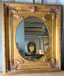 Oval Mirror with Bird Motif Gold Frame