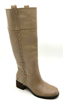 Lucky Brand Taupe Leather Lace Up Side Knee High Hidranja Boots 8