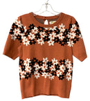 MAEVE Rust/Black/Cream Floral S/S Sweater