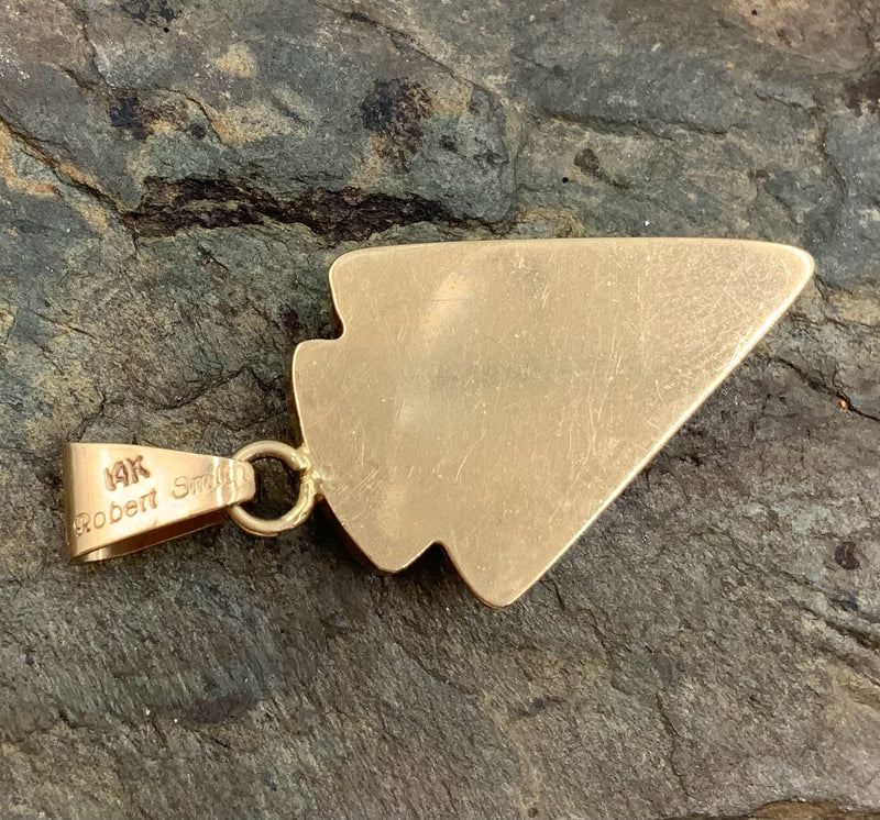 Dancing Raven Stoneworks 14kt Gold & Turquoise Arrow Pendant