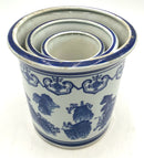 Set/3 Blue & White Ceramic Planters