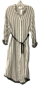 ZIMMERMANN Black/Off-White Stripe w/Tassel Trim "Tent" Dress