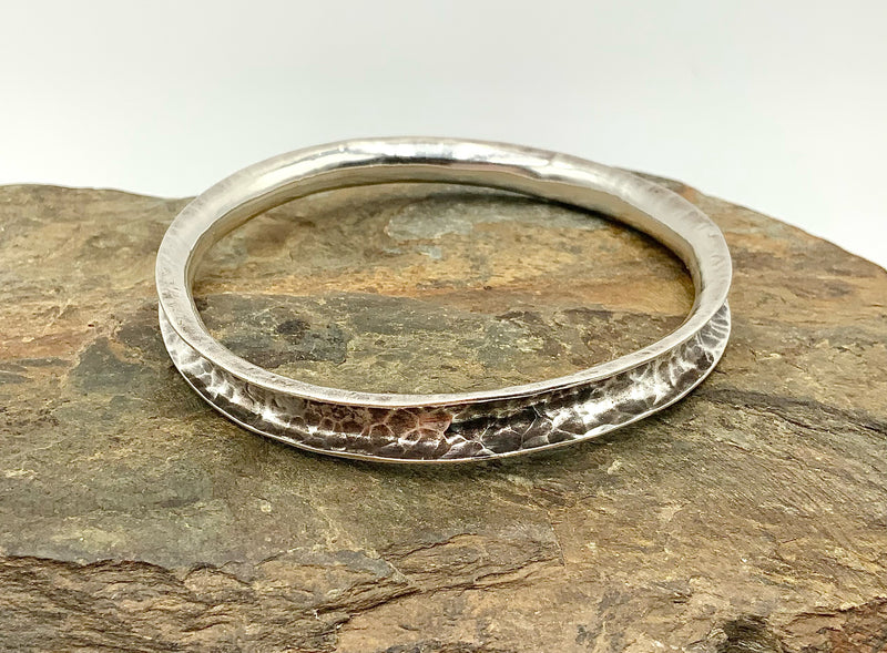 Mexico Hammered Sterling Bangle Bracelet