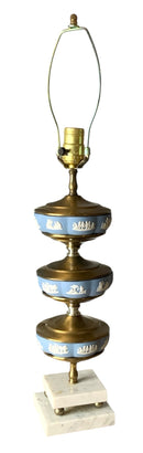 Vintage Wedgwood Blue Jasperware Lamp