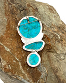Amy K. Russell Sterling, Turquoise/Comp. Turquoise Pendant/Brooch