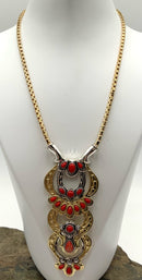 AMERICAN WEST Luna Series Sterling, Coral & Brass Necklace