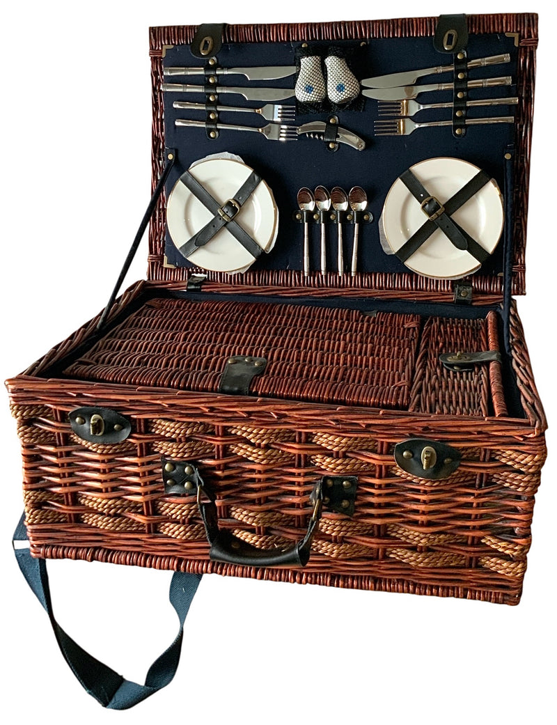 Wicker Picnic Basket For 4