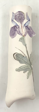 Handmade Pottery Wall Vase With Iris Motif