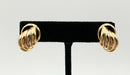 18kt Gold 4-Band Curved Half Hoop Earrings