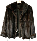 YVES SALOMON Brown Mink Reversible Bomber Jacket
