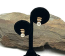 14kt Gold, Diamond & Cultured Saltwater Akoya Pearl Earrings