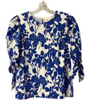 HYACINTH HOUSE Royal Blue/White Floral Tie Sleeve Top