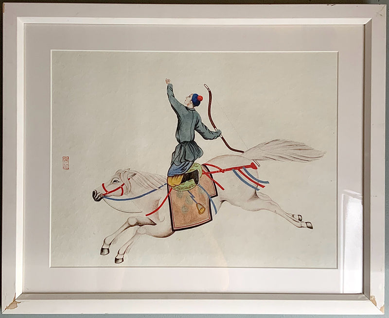 Pair of Asian Warrior Silkscreens