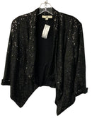 YA Black Sequin Draped Jacket