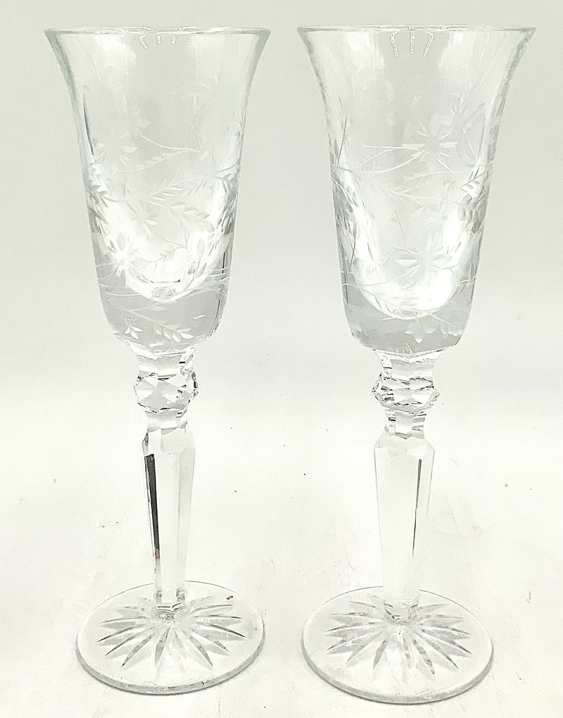 Pair of Waterford Crystal "18th Century" Champagne Flutes