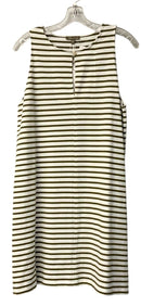 LILLA P Olive/White Stripe Keyhole Neck S/L Dress