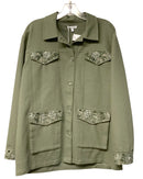 CALME Johnny Was Green w/Embroid Flap Pockets L/S B/D Jacket