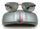 PRADA Matte  Grey "Linea Rossa" Aviator Sunglasses SPS 58N