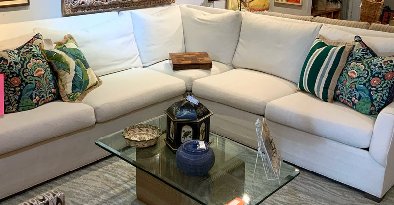 Arhaus Corner Sectional With Linen Upholstery