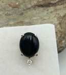 14kt Gold, Onyx & Diamond Earrings