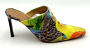 LOEWE Yellow Blue Multi Bird Fabric H/H Mules 9