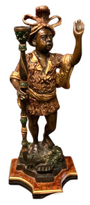 Polychrome Bronze Blackamoor Candle Holder