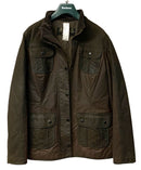 BARBOUR Brown Waxed Cotton &  Leather Utility Jacket