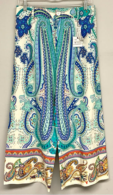 ZARA Turq Multi Paisley Wide Leg Pants