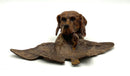 Antique Bronze Hunting Dog Inkwell With Duck