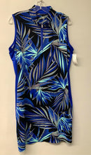 TAIL Black/Blue/White/Aqua Tropical Print 1/4 Zip S/L Athletic Dress