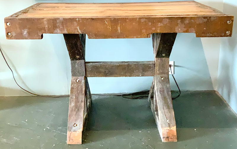 Rustic Wood Table with Distressed Finish