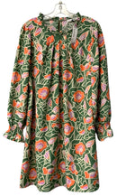 MICHELLE MCDOWELL Green Purple Pink Abstract Floral L/S Dress