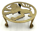 Vintage Brass Trivet With Lion Motif