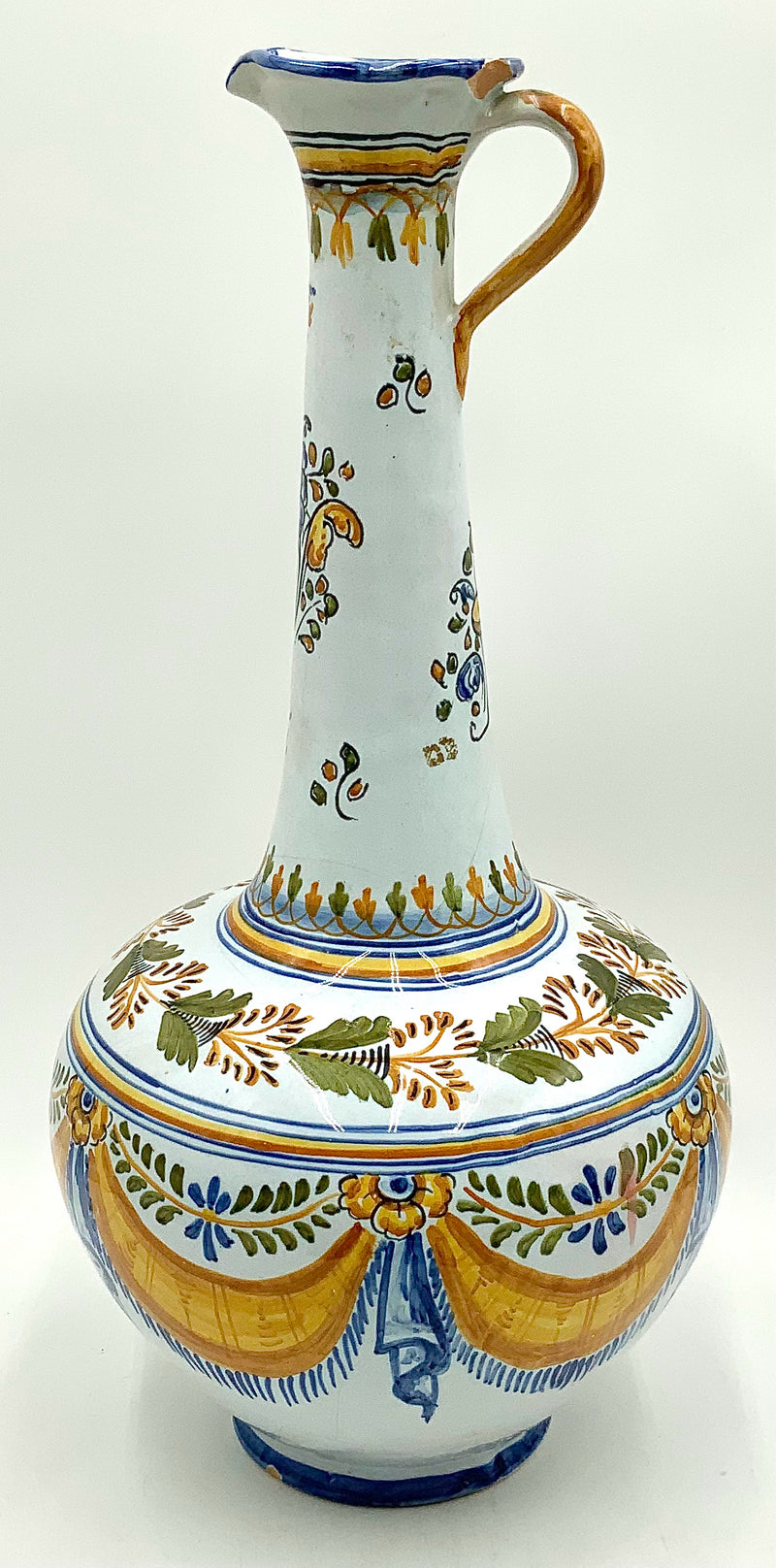 Handpainted Talavera Spanish Faience Ewer Vase