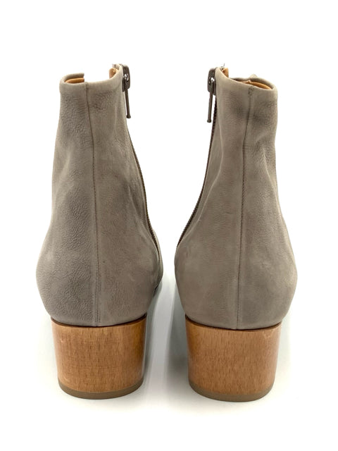 COCLICO Spain Taupe Leather Wood Heel Ankle Boots 39.5