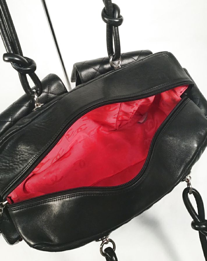 CHANEL Vintage Black Quilted Cambon Ligne Reporter Shoulder Bag