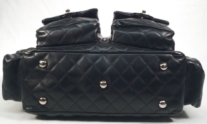 CHANEL Vintage Black Quilted Cambon Ligne Reporter Shoulder Bag