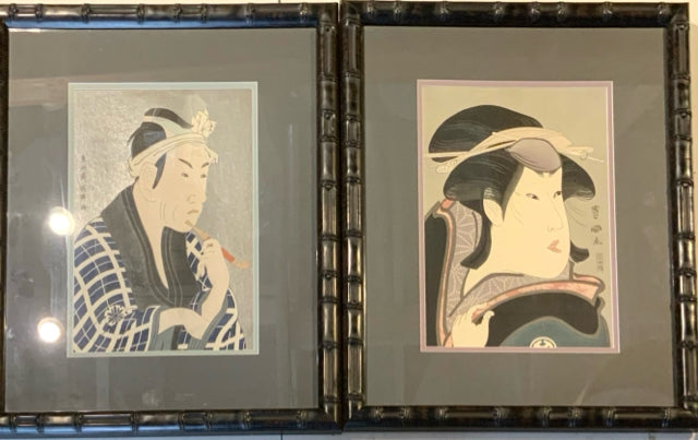 Pair of Japanese Framed Woodblock Prints